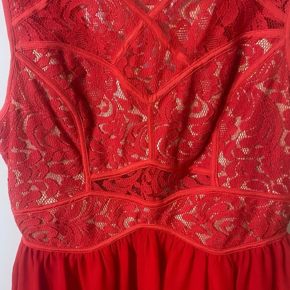 NWT Arc & Co Womens Lace Top Mini Red Dress Size Medium Prom Party Sexy - Picture 3 of 16